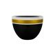 Satu Bumi Egg Planter Deakin White Base Black Dip Gold Band