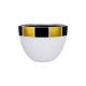 Satu Bumi Egg Planter Watson White Base Black Gold Squares On Rim